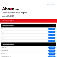 Above Marketplace Report - March 20, 2024