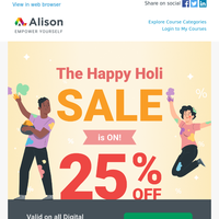 Holi Sale is ON, {NAME}! 🎉