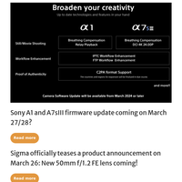 Sigma's announcement tomorrow and Sony's firmware announcement the day after tomorrow!