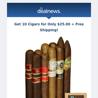 🔥 Hot Deal: 10 Top-Rated Cigars for Just $25 + Free Shipping!