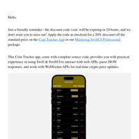 Reminder: Save 20% off on our Coin Tracker app and SwiftUI Professional Package