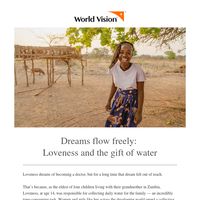 Dreams flow freely: Loveness and the gift of water