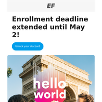 Enrollment deadline extension! 📅