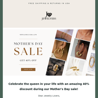 💎 Dazzle Mom with 40% Off Luxury Jewelry This Mother's Day