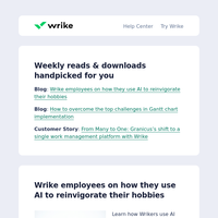 Here are your weekly downloads from Wrike!