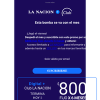 💣  Últimas 10 suscripciones por $800/mes