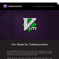 ⌨️ Vim mode for Codeanywhere 💻