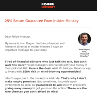 💰25% Return Guarantee From Insider Monkey