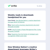 Here are your weekly downloads from Wrike!