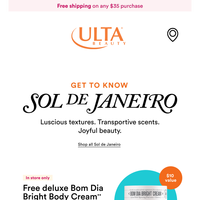 Hurry! FREE Sol de Janeiro gift at your Marketplace at Hamden store 💛