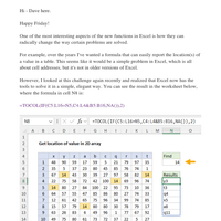 How to find matching values in a table