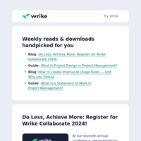 Here are your weekly downloads from Wrike!