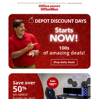 Depot Discount Days start NOW. Shop 100s of Amazing Deals!