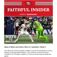 Week 6 Preview | Ways to Watch 49ers vs. Seahawks