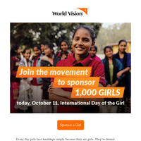 What happens when 1,000 girls are sponsored?