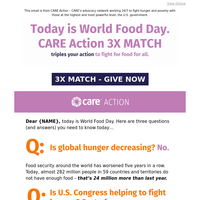 TODAY ONLY: 3X World Food Day Match