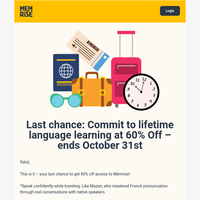 Commit to language learning at 60% Off – ends October 31st