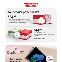 Your choice: $44.99 Office Depot® Brand or Boise® X-9® 10rm