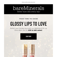 SAVE over 30% on NEW Lip Gloss-Balm Duo