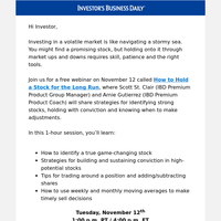 Investor, join us on 11/12 to learn how to hold 10-bagger stocks 💰