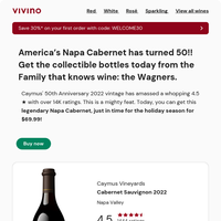 4.5 ★ Caymus Napa Cabernet, don't miss out!