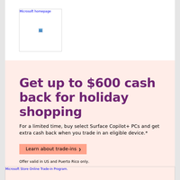 Limited time: Get up to $600 cash back with eligible trade-in