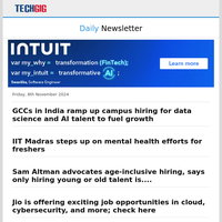 GCCs in India ramp up campus hiring for data science and AI talent to fuel growth | IIT Madras steps up on mental health efforts for freshers