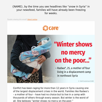 “Winter shows no mercy on the poor...”