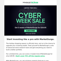 Are you ready? MarketSurge’s Cyber Week sale begins now 🎉