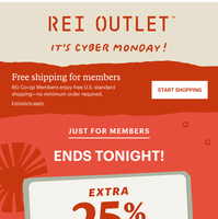 HOURS LEFT: Take 25% off one REI Outlet item