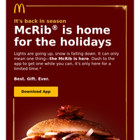 McRib® is back for the holidays