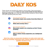 What happened on Daily Kos' social media this week: