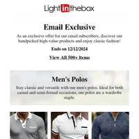 Hi {NAME},Grab your Exclusive Promo on Men's Polos