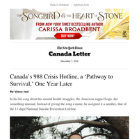 Canada Letter: 988, one year later