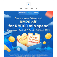 LIMITED VISA CARD RM20 OFF!