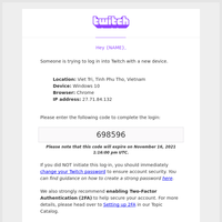 Your Twitch Login Verification Code