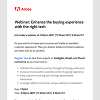 [Webinar Today] Ignite your revenue growth with Adobe Commerce