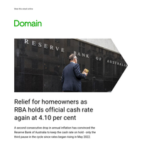 Relief for homeowners as RBA holds official cash rate again