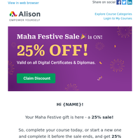 Maha Festive Sale is ON, {NAME}! 🎉