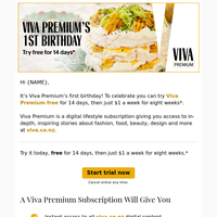 Celebrate Viva's first birthday: get Viva Premium FREE for 14 days