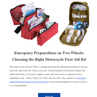 Emergency Preparedness on Two Wheels: Choosing the Right Motorcycle First Aid Kit | Bikers Den Newsletter