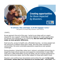 {NAME}, help us create opportunities for disaster survivors