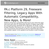 PortableApps.com Platform 29, Freeware Filtering, Legacy Apps With Automatic Compatibility, New Apps, & More!