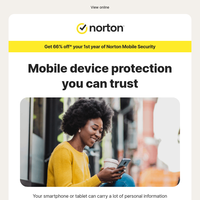 Secure your mobile life with Norton with 66% off*